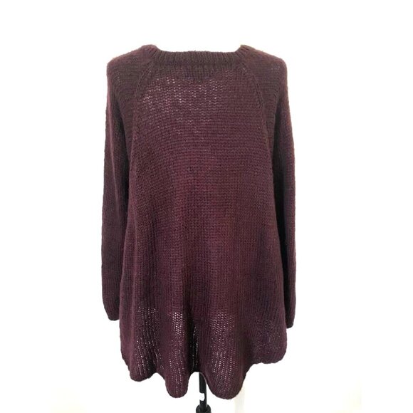 WOODEN SHIPS Paola Buendia Soft Mohair Wool Blend Sweater Size S/M Burgundy - Picture 5 of 7